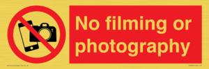 No filming or photography